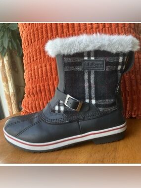 L.L. Bean Buffalo Plaid - “Rangeley PAC Fur Trim / Insulated Winter Boots